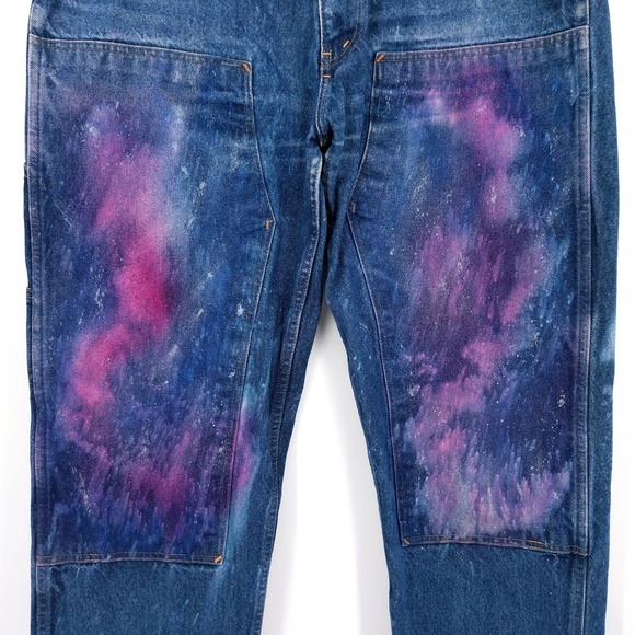 Prison Blues Double Front Custom Painted Jean - Picture 3 of 11